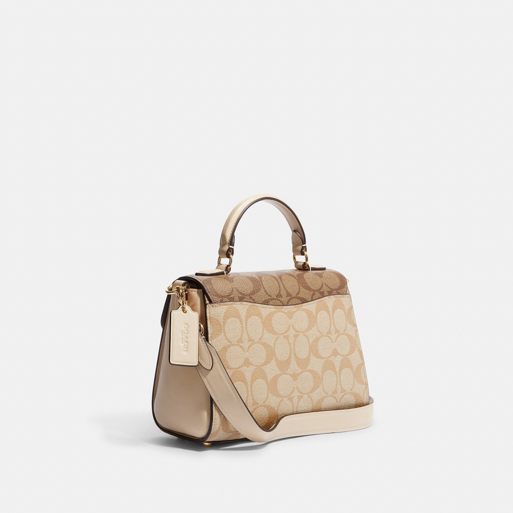 NWT Coach Outlet Morgan Top Handle Satchel In Blocked Signature Canvas - Picture 2 of 7